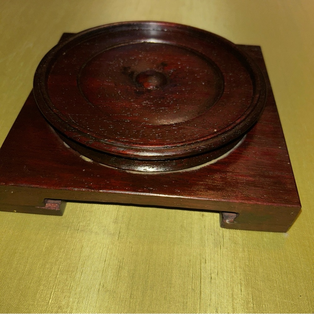 MCM Chinese wood pedestal display bases for bowl, vase, sculpture plants.
